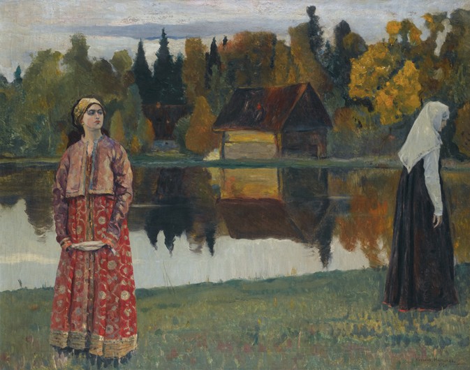 By the Lake van Michail Wassiljew. Nesterow