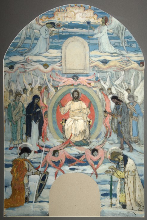 The Saviour Enthroned van Michail Wassiljew. Nesterow
