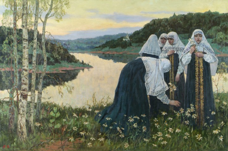 The novices on the shore van Michail Wassiljew. Nesterow