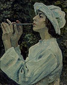 Frau mit Flöte