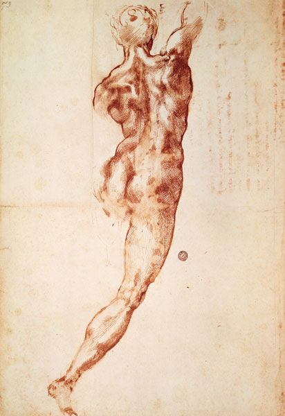 Rï¿½ckenakt van Michelangelo (Buonarroti)