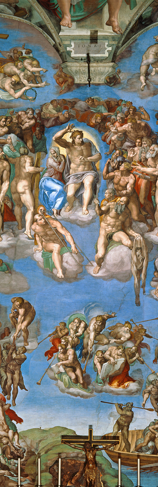Sixtinische Kapelle, Deckenbild, Ausschnitt - Das Jüngste Gericht van Michelangelo (Buonarroti)