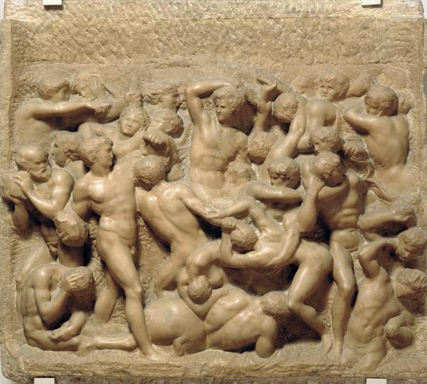 Battle of the Centaurs van Michelangelo (Buonarroti)