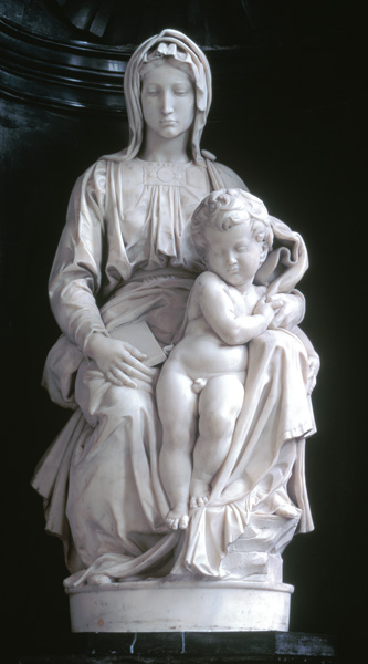 Madonna and Child, commissioned in 1505 by Jan van Moescroen given to the church in 1514 or 1517 van Michelangelo (Buonarroti)