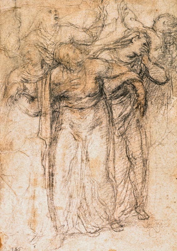 Study of Mourning Women van Michelangelo (Buonarroti)
