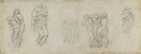 Studies for the Pieta Rondanini, c.1552 van Michelangelo (Buonarroti)