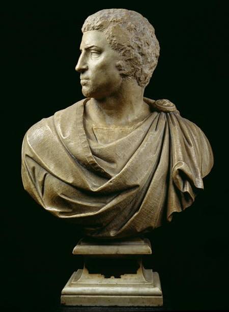 Bust of Brutus (85-42 BC) van Michelangelo (Buonarroti)