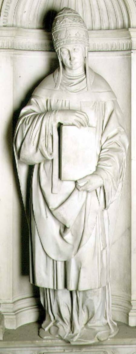 St. Gregory (c.540-604) from the Piccolomini altar van Michelangelo (Buonarroti)