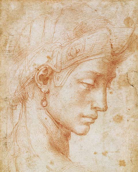 Ideaal gezicht  van Michelangelo (Buonarroti)