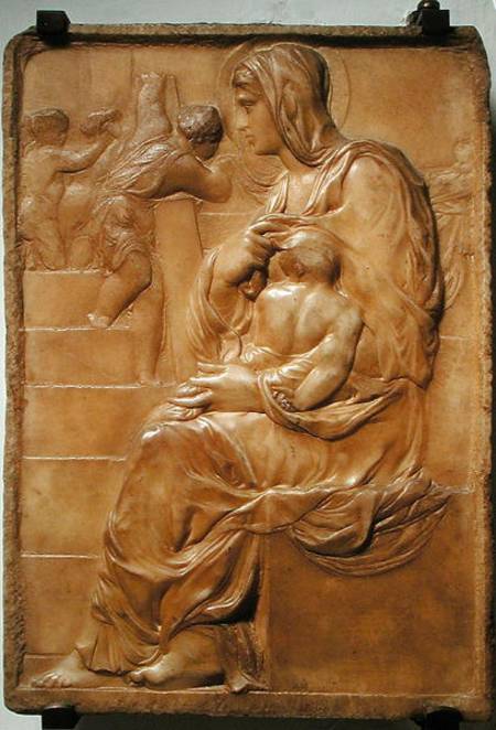 Madonna of the Stairs van Michelangelo (Buonarroti)