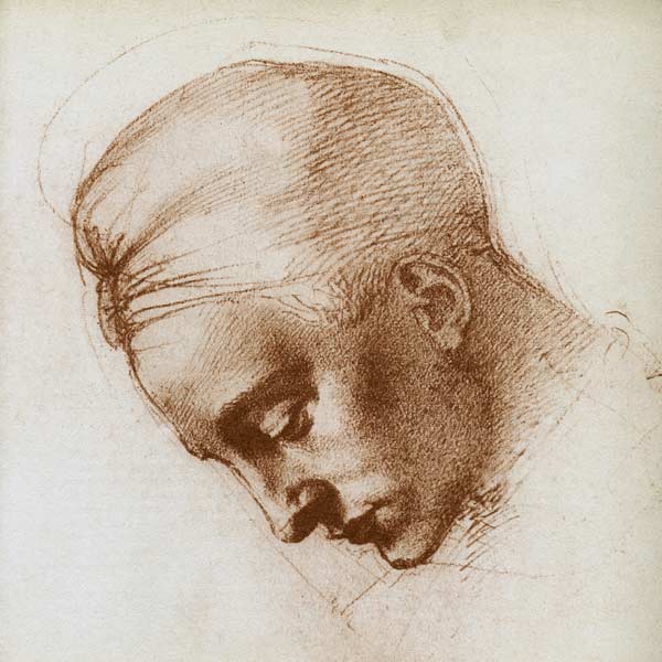 Studie zum Kopf der Leda van Michelangelo (Buonarroti)