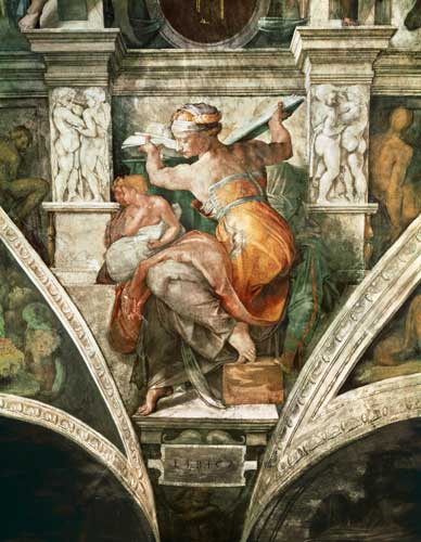 Sistine Chapel Ceiling: Libyan Sibyl van Michelangelo (Buonarroti)