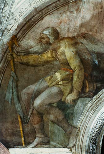 Sistine Chapel Ceiling: One of the Ancestors of God van Michelangelo (Buonarroti)