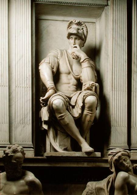 Statue of Lorenzo de' Medici (1449-92) from the Tomb of Lorenzo de' Medici van Michelangelo (Buonarroti)