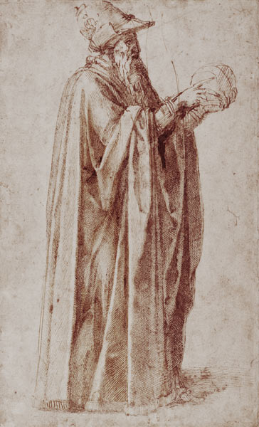 Study of a Man  Inv.9/15/498 (W.1) van Michelangelo (Buonarroti)