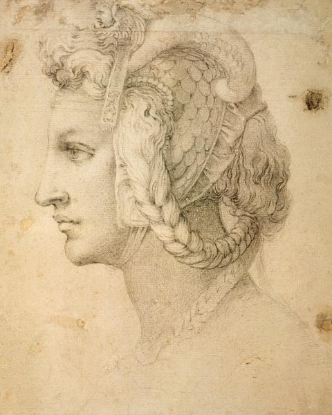 Study of Head van Michelangelo (Buonarroti)