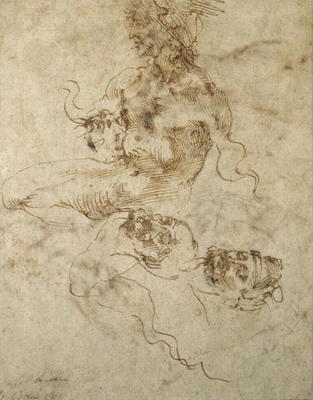 Study of a Young Man, Seated, after 1501/2 (pen & ink on paper) van Michelangelo (Buonarroti)