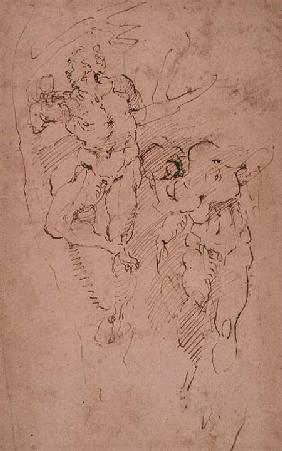 Studies of Male Nudes (ink) Inv.9/15/539 (W.12)
