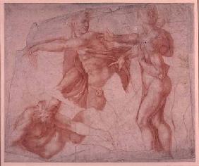 Studies of Male Nudes (red chalk)