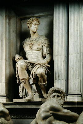 Tomb of Giuliano de' Medici (marble) (detail) van Michelangelo (Buonarroti)