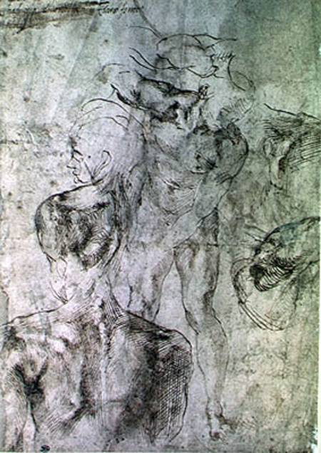 Various studies, verso of Study for David  & van Michelangelo (Buonarroti)