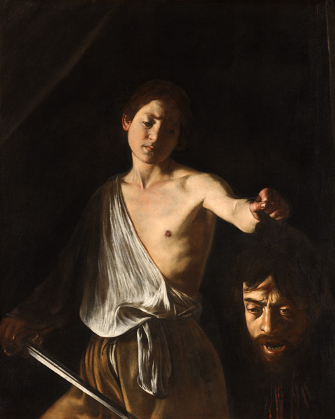 David mit dem Haupte Goliaths van Michelangelo Caravaggio
