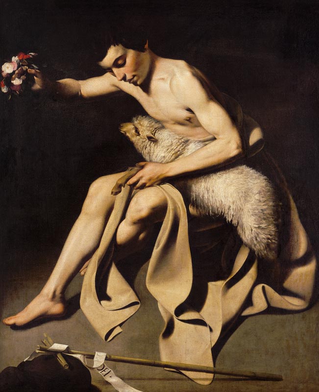 Johannes der Täufer, mit dem Lamme spielend. van Michelangelo Caravaggio