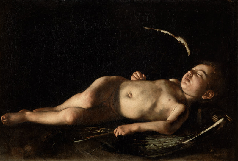 Sleeping Cupid van Michelangelo Caravaggio