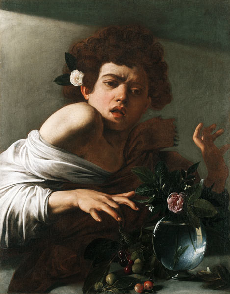 Caravaggio, Boy bitten by a Lizard van Michelangelo Caravaggio