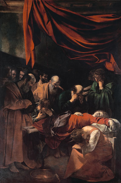 The Death of the Virgin van Michelangelo Caravaggio