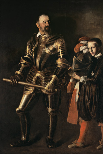 Portrait of Alof de Wignacourt, Grand Master of the Order of Malta from 1601-22 (1547-1622), with hi van Michelangelo Caravaggio
