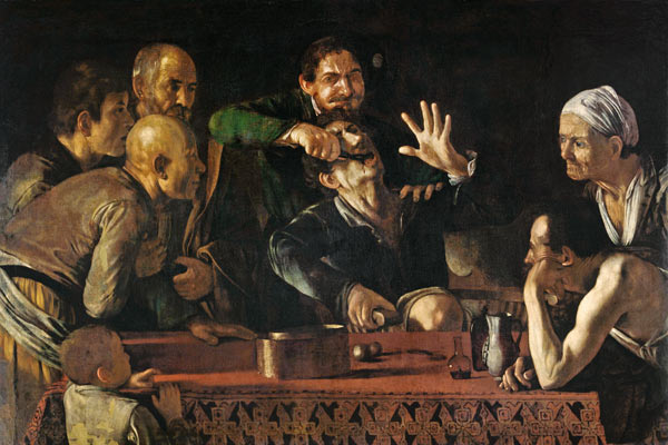 The Tooth Extraction van Michelangelo Caravaggio