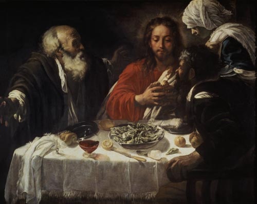 Das Mahl in Emmaus van Michelangelo Caravaggio