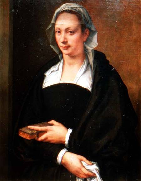 Portrait of a Lady in a White Veil van Michele Tosini