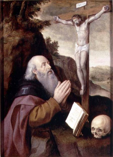 St. Anthony Abbot (panel) van Michiel I Coxie