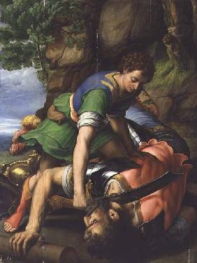 David beheading Goliath (panel)