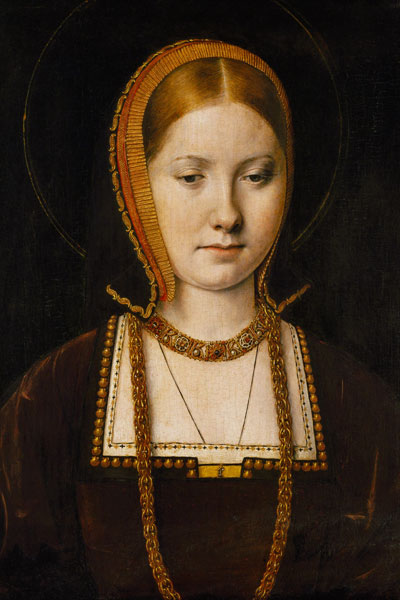 Portrait of a woman, possibly Catherine of Aragon (1485-1536) van Michiel Sittow