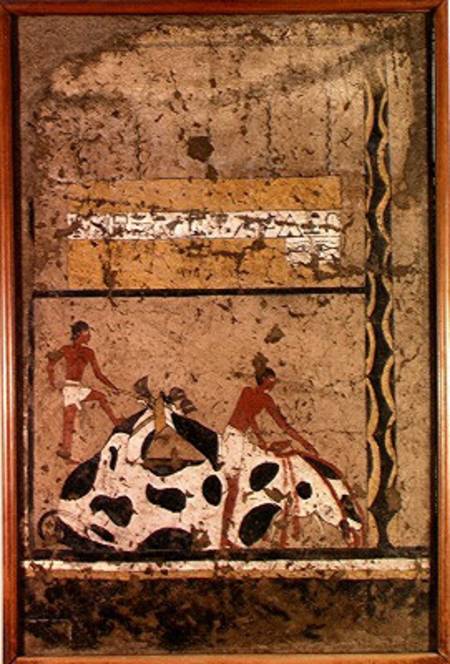 Funerary sacrifice of a bull, from the Tomb of Iti van Middle Kingdom Egyptian