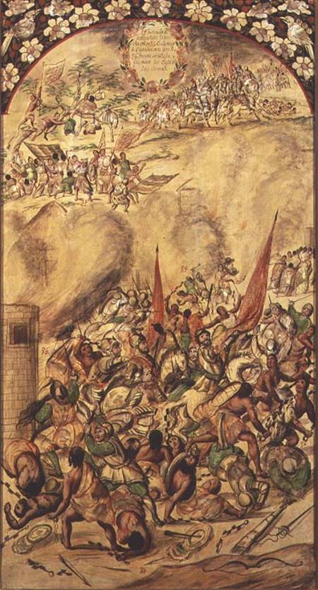 Conquest of Mexico: the Spaniards retreating, 1st July 1520 van Miguel and Juan Gonzalez