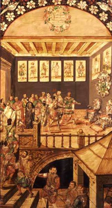 The Conquest of Mexico: the Visit of Hernando Cortes (1485-1547) to Montezuma (1466-1520) in 1520 van Miguel and Juan Gonzalez