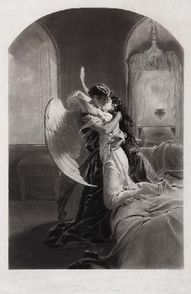 Tamara and Demon. Illustration to the poem "The Demon" by Mikhail Lermontov