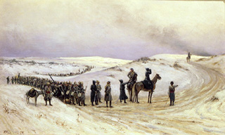In Bulgarien. Szene aus dem russisch-türkischen Krieg 1877-1878 van Mikhail Malyshev