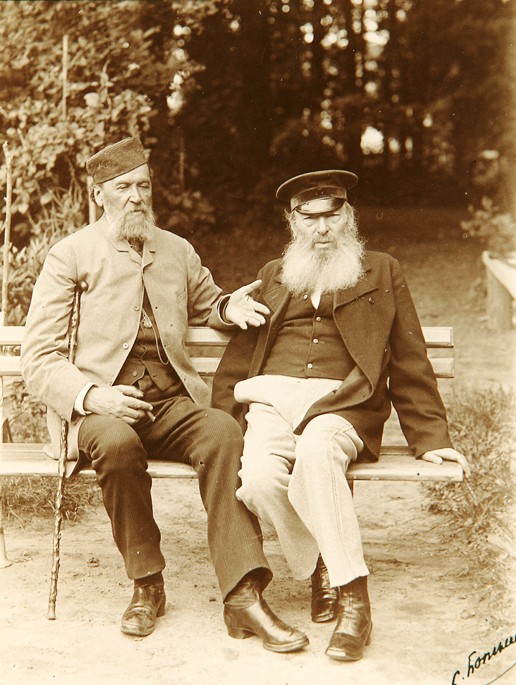 The poets Yakov Polonsky and Afanasy Fet van Mikhail Petrovich Botkin
