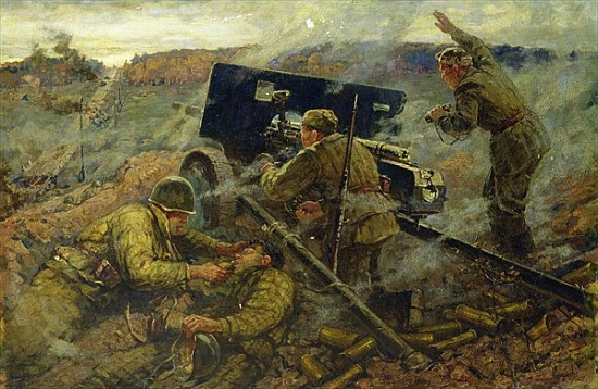 The Battle of Yelnya near Moscow in 1941 van Mikhail Ananievich Ananyev
