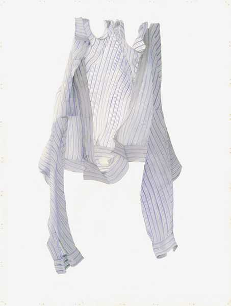 Stripy Blue Shirt in a Breeze, 2004 (w/c on paper)  van Miles  Thistlethwaite