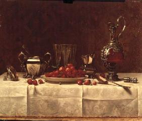 Still Life with Strawberries and Silverware