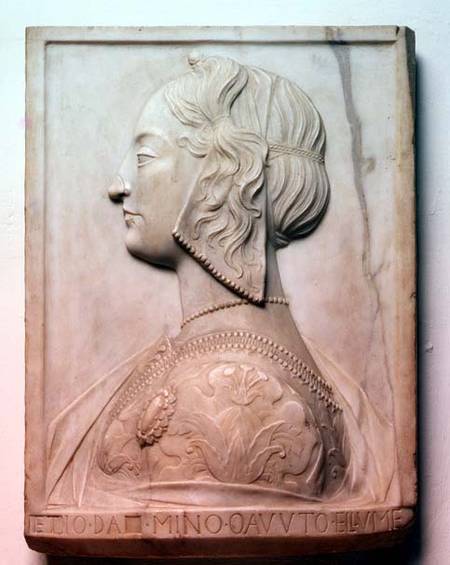 Portrait of a young woman, relief van Mino  da Fiesole