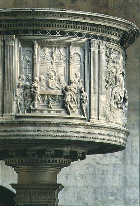 Pulpit depicting The Feast of Herod van Mino da Fiesole  and Antonio Rossellino