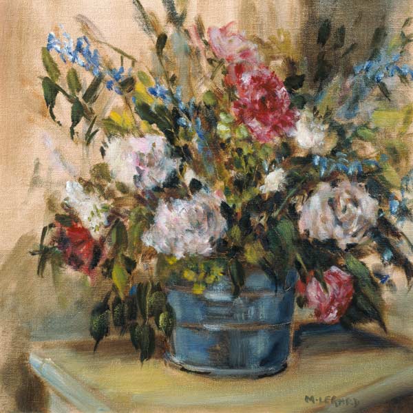 Flowers in a bucket (oil on canvas)  van Miranda  Legard