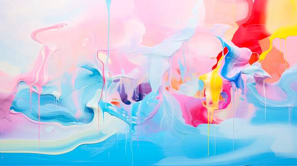Bunte Formen. Abstraktes Bild in hellen freundlichen Farben.  van Miro May